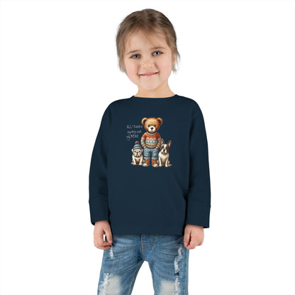 2T-6T Toddler Unisex Bear & Puppies Long Sleeve Tee