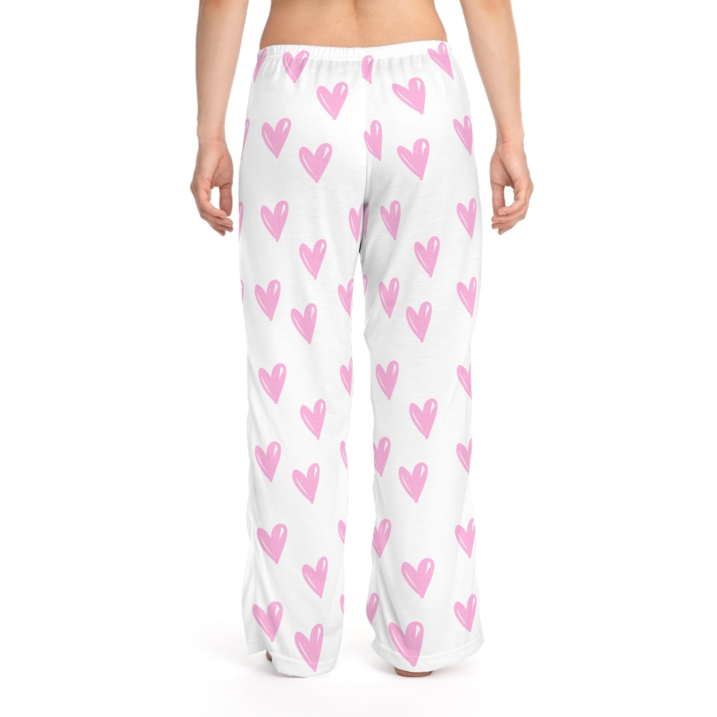 Women’s Pink Heart Drawstring Pajama Pants - I Love Your Faith Co.