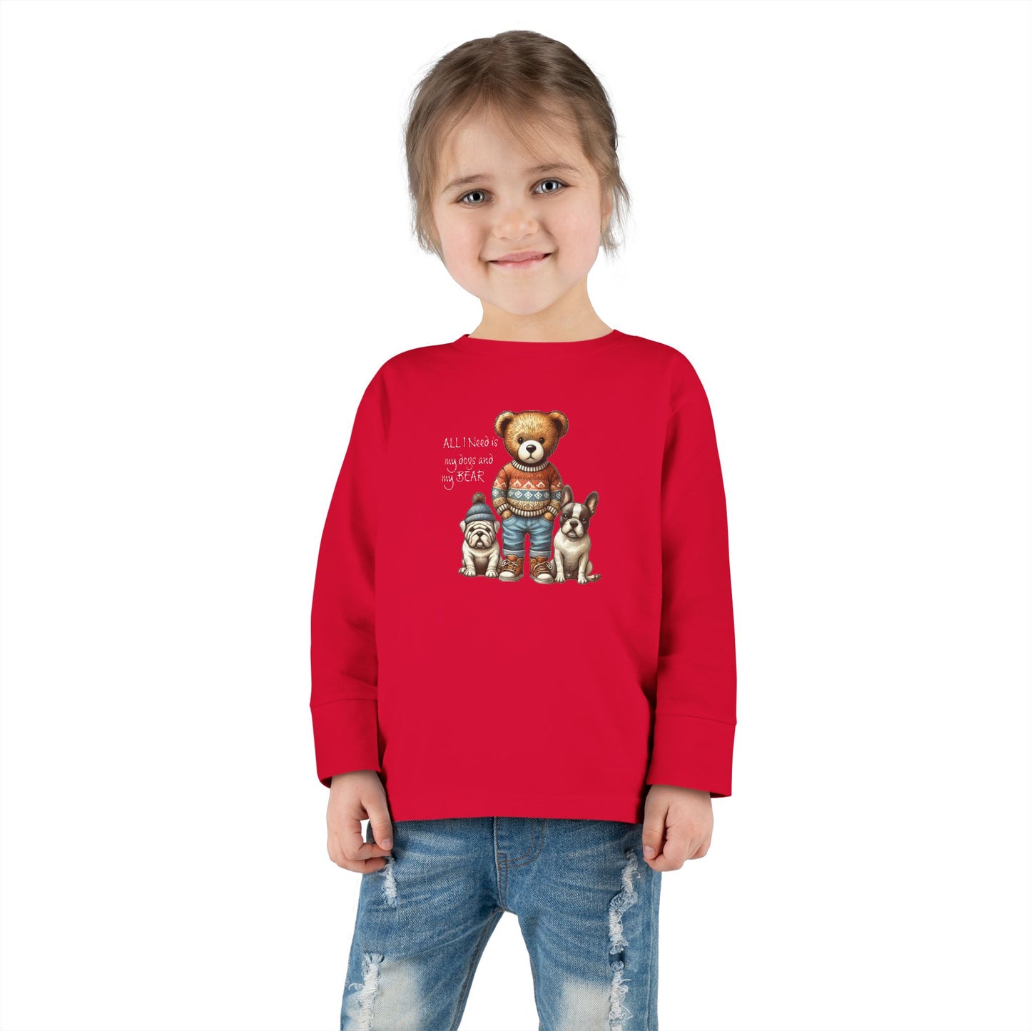 2T-6T Toddler Unisex Bear & Puppies Long Sleeve Tee