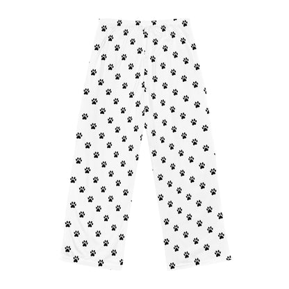 Dog Paw Print Pajama Pants with Drawstring -Cozy Lounge Pants For Dog Lovers