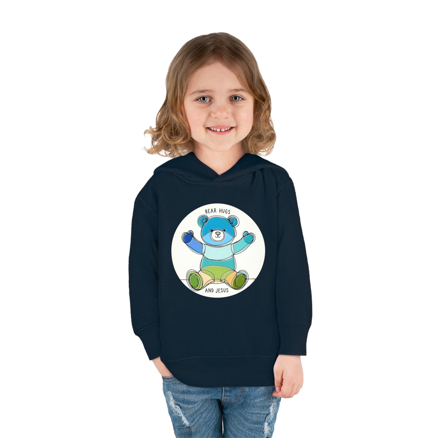 2T-6T Toddler Toddler ‘Bear Hugs and Jesus’ Hoodie – Cozy Christian Pullover