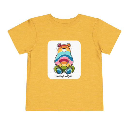 2T-6T Toddler Bear Hugs and Jesus, Jersey Tee