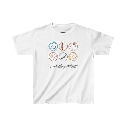 Boys I Can Do All Things With Christ Sports  Cotton™ Tee - I Love Your Faith Co.