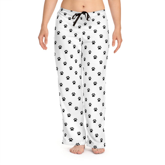 Dog Paw Print Pajama Pants with Drawstring -Cozy Lounge Pants For Dog Lovers