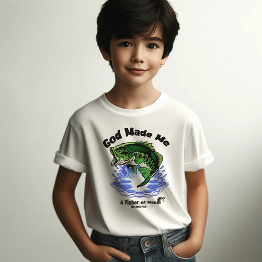 Jesus Made Me a Fisher Kids Cotton™ Tee - I Love Your Faith Co.