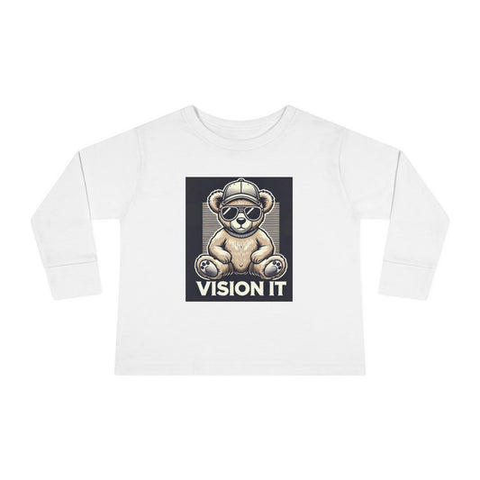 2T-6T Unisex Toddler Vision It Toddler  – Cool Bear Graphic Tee for Kids Long Sleeve Tee