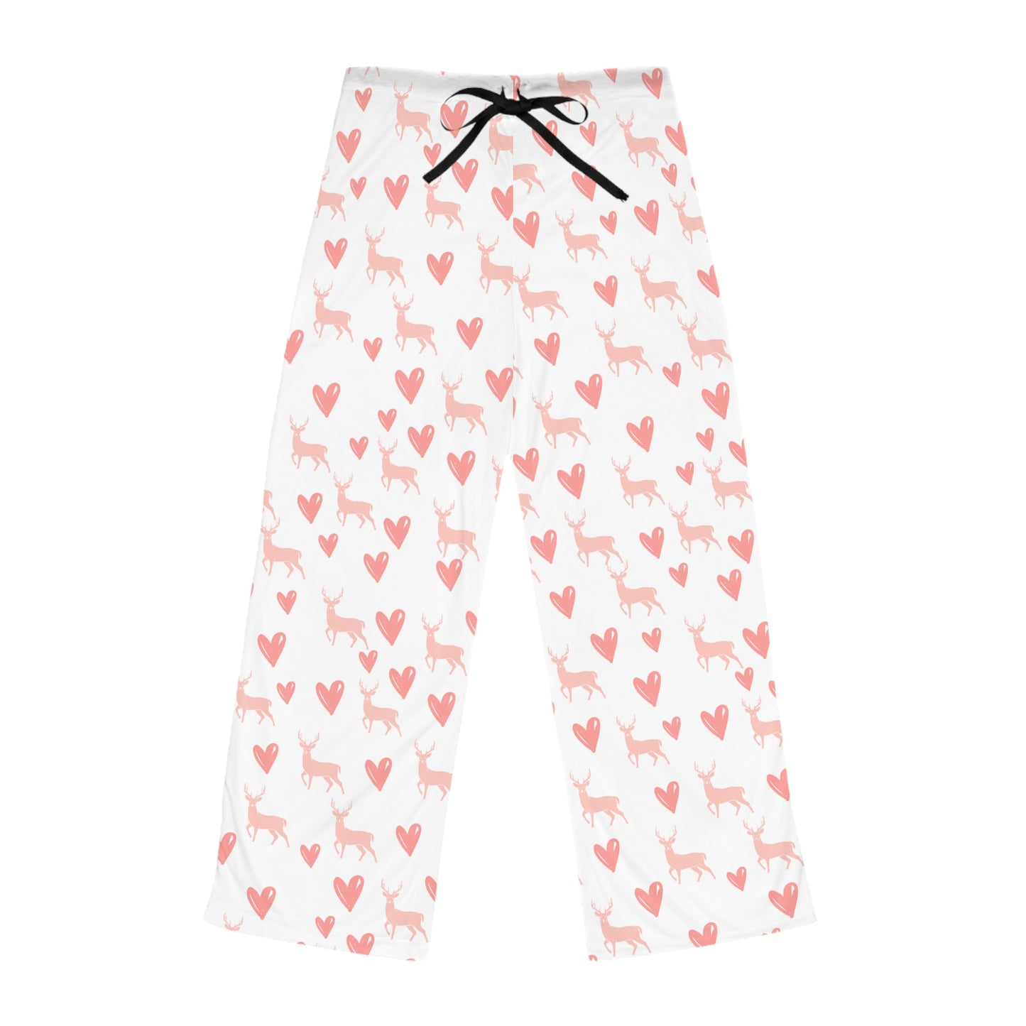 Women's Deer Hunt Pajama Pants – Cozy Lounge Pants with Deer and Heart Print