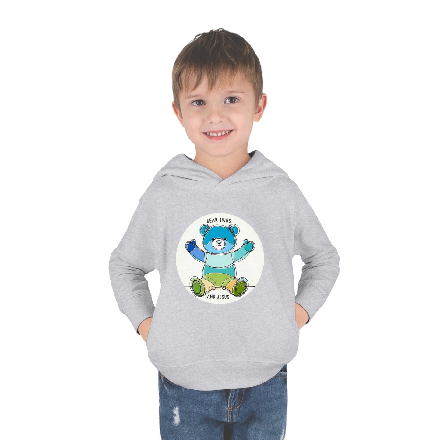 2T-6T Toddler Toddler ‘Bear Hugs and Jesus’ Hoodie – Cozy Christian Pullover