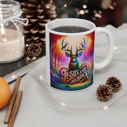 Just a Girl Jesus and My Buck Mug 11oz - I Love Your Faith Co.