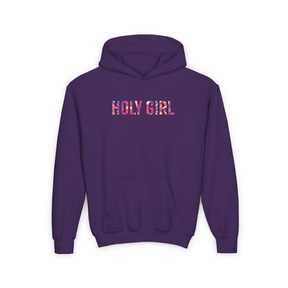 Girls Holy Girl Hoodie – Faith-Inspired Cozy Pullover for Girls