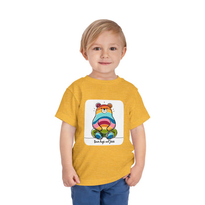 2T-6T Toddler Bear Hugs and Jesus, Jersey Tee