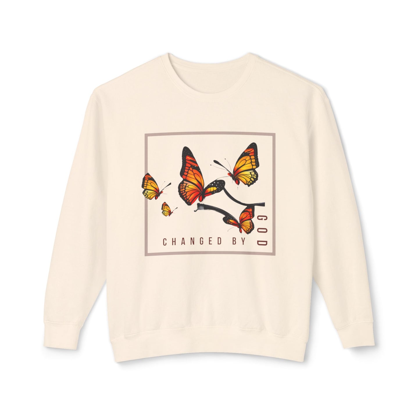 Changed by God Butterfly Sweatshirt – Faith-Inspired Transformation Crewneck Sweatshirt