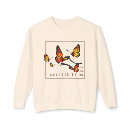 Changed by God Butterfly Sweatshirt – Faith-Inspired Transformation Crewneck Sweatshirt