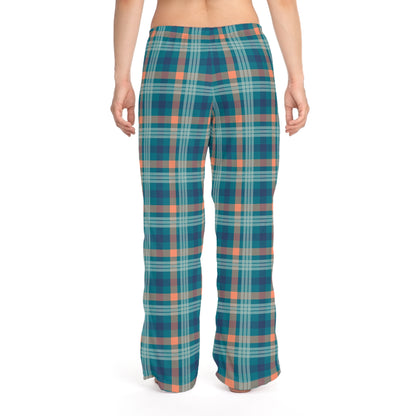 Women's Plaid Drawstring Pajama Pants, Blue Plaid - I Love Your Faith Co.