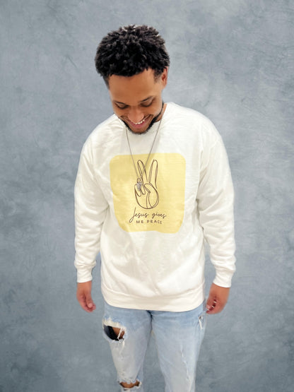 Unisex Premium Jesus Gives Me Peace Sweatshirt – Inspirational Peace Sign