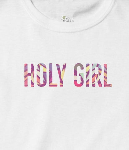 Holy Girl Kids Cotton Tee, White - I Love Your Faith Co.